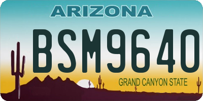 AZ license plate BSM9640