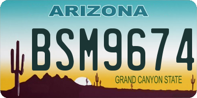 AZ license plate BSM9674