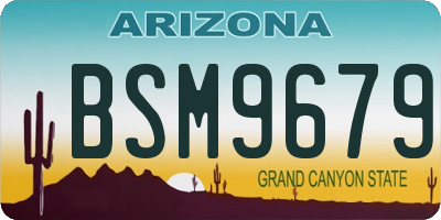AZ license plate BSM9679