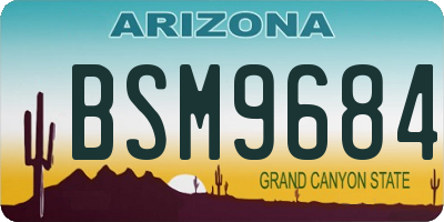 AZ license plate BSM9684