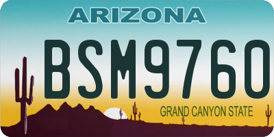 AZ license plate BSM9760