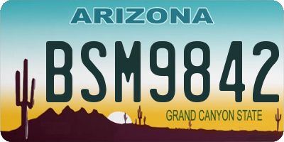 AZ license plate BSM9842