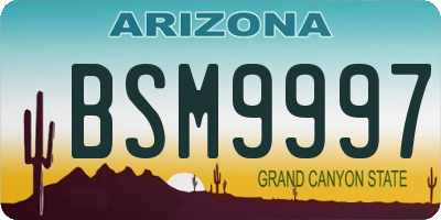 AZ license plate BSM9997