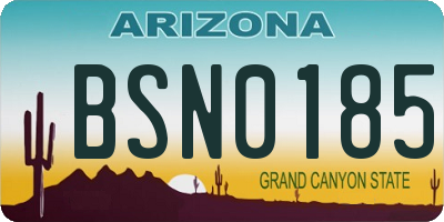 AZ license plate BSN0185