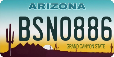 AZ license plate BSN0886