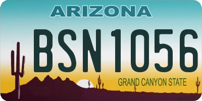 AZ license plate BSN1056
