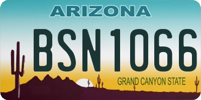 AZ license plate BSN1066
