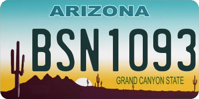 AZ license plate BSN1093