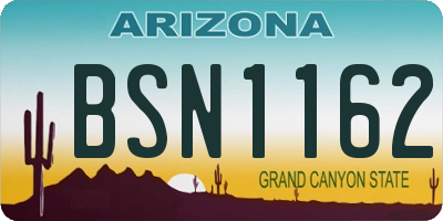 AZ license plate BSN1162