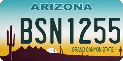 AZ license plate BSN1255