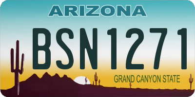 AZ license plate BSN1271