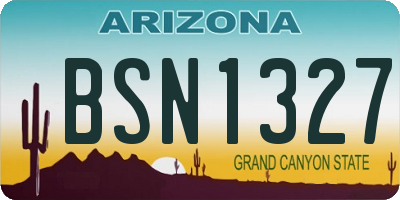 AZ license plate BSN1327