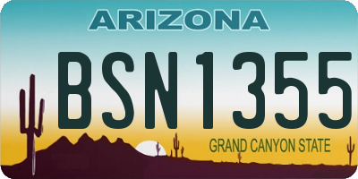 AZ license plate BSN1355