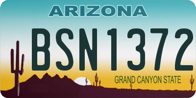 AZ license plate BSN1372