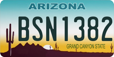 AZ license plate BSN1382