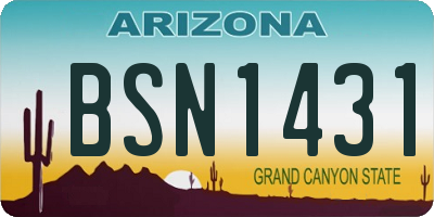 AZ license plate BSN1431