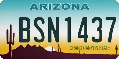 AZ license plate BSN1437
