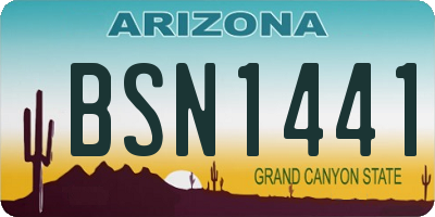 AZ license plate BSN1441