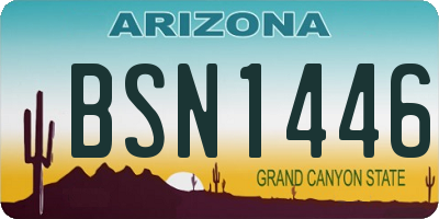 AZ license plate BSN1446