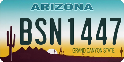 AZ license plate BSN1447