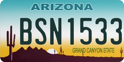 AZ license plate BSN1533