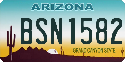 AZ license plate BSN1582