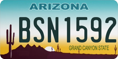 AZ license plate BSN1592