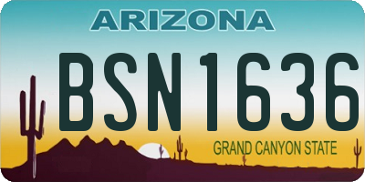 AZ license plate BSN1636