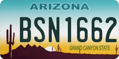 AZ license plate BSN1662