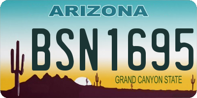 AZ license plate BSN1695