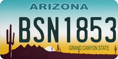 AZ license plate BSN1853