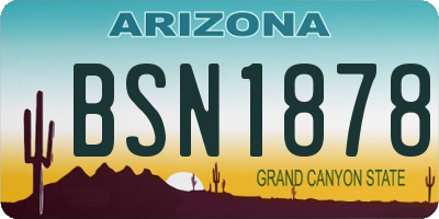AZ license plate BSN1878