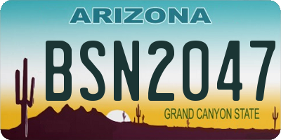 AZ license plate BSN2047