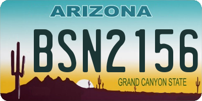 AZ license plate BSN2156