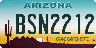 AZ license plate BSN2212