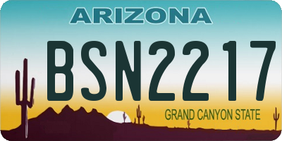 AZ license plate BSN2217