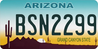 AZ license plate BSN2299