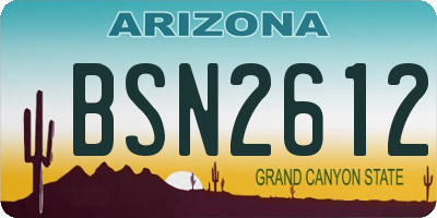 AZ license plate BSN2612