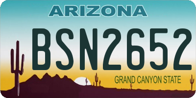 AZ license plate BSN2652
