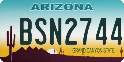 AZ license plate BSN2744