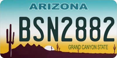 AZ license plate BSN2882