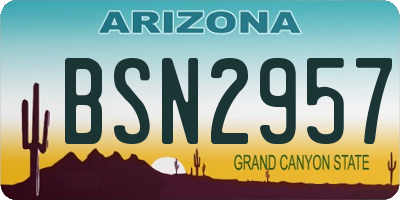 AZ license plate BSN2957