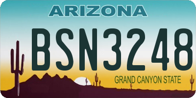 AZ license plate BSN3248