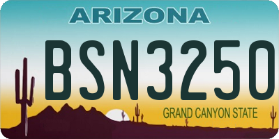 AZ license plate BSN3250