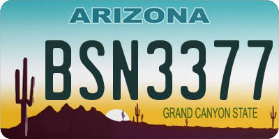 AZ license plate BSN3377
