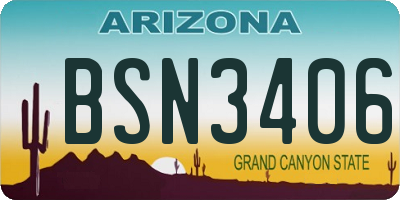 AZ license plate BSN3406