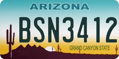 AZ license plate BSN3412