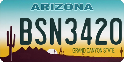 AZ license plate BSN3420