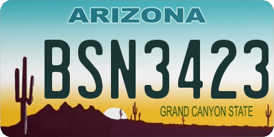 AZ license plate BSN3423