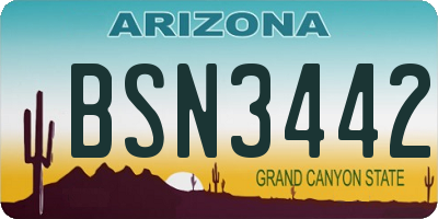 AZ license plate BSN3442